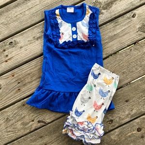 Chicken Boutique Ruffle Girl Set